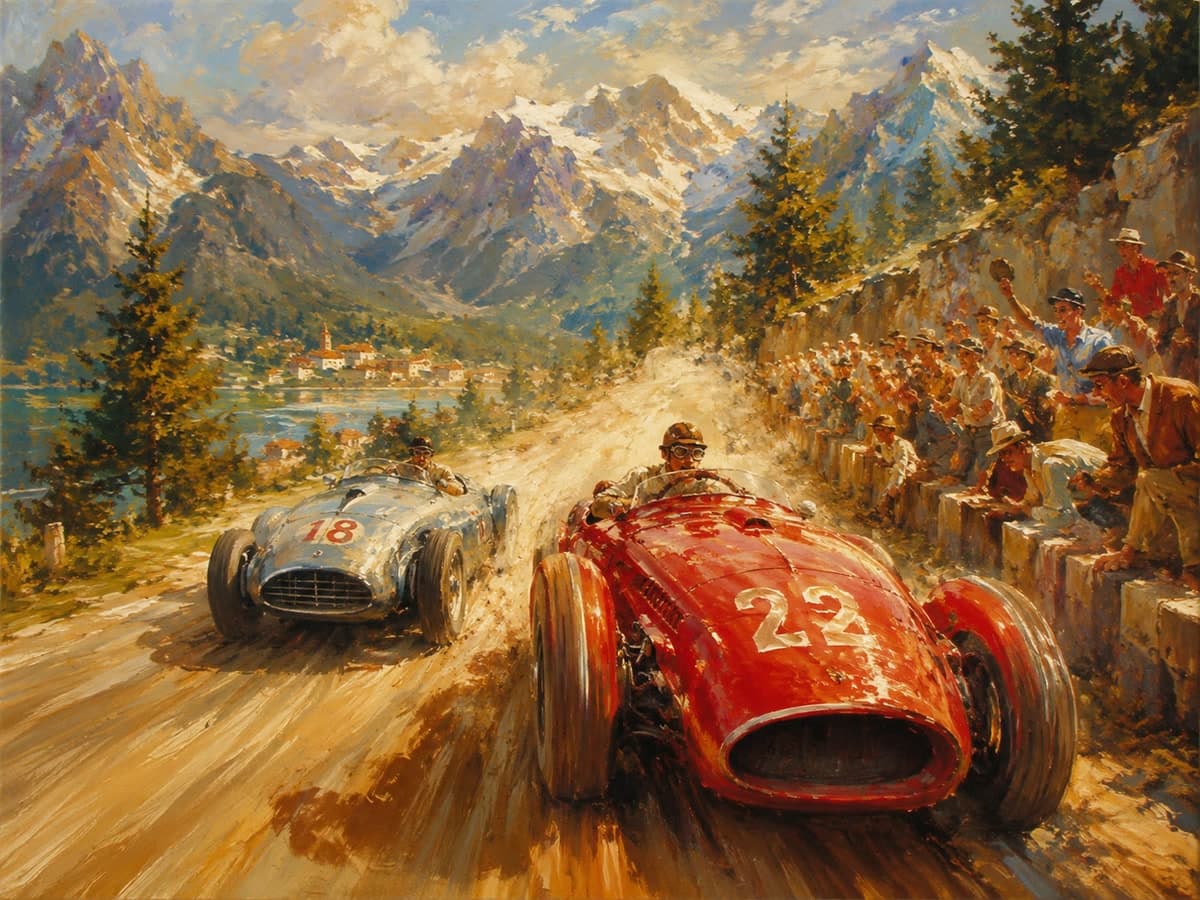 Vintage Ferrari Grand Prix racing